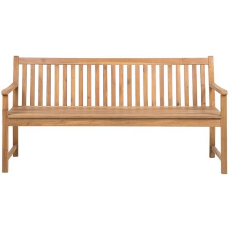 Banc de Jardin ou Terrasse 180 cm en Bois d'Acacia Certifié de Couleur Naturelle Durable et Facile à Entretenir Design Traditionnel Beliani (1/5)