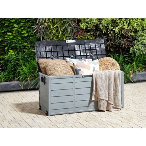 Rangement de Jardin Forme coffre 112x50 cm en Plastique Beige et