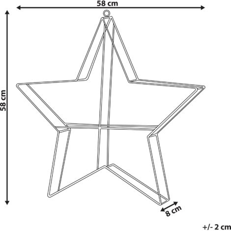 Étoile De Noël LED 60 Cm - Décoration Suspendue 3D En Papier Pour Fenêtre, Intérieur, Période De L'Avent (fonctionne Sur Piles) - 7