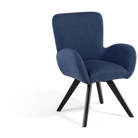 Fauteuil en tissu tapissé bleu foncé BJARN II