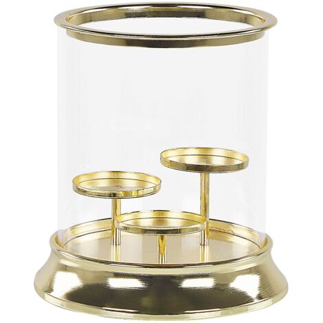 Dioche Bougeoir Or Bougeoir doré en verre métallique durable ambiance romantique élégante Dioche Bougeoir Or Bougeoir doré en verre métallique durable ambiance romantique élégante