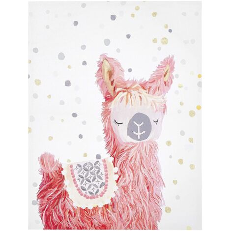 Toile Art Mural Sans Cadre Chambre Enfants 60 x 80 cm Polyester Rose Afassa (1/5)