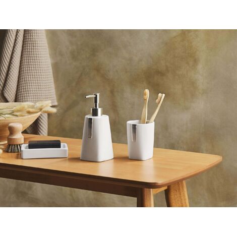 Ensemble Accessoires Salle De Bain 4 Pièces Dolomite Glamour Doré Cumana