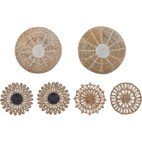 Bestvisse Décorations Murales En Rotin Faites à La Main - Tissage D