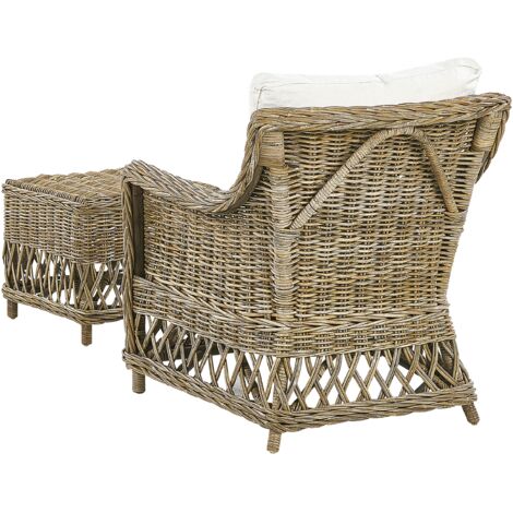 Lot De 2 Chaises Paon En Rotin Naturel - Empilables Pour Intérieur Et Extérieur - Style Bohème - 4