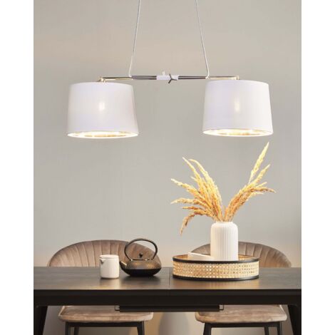 Luminaire suspension 2 abat jour blanc - Leroy Merlin