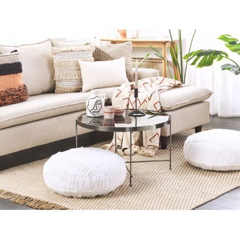 Coussin De Sol Rond épais 10-15cm - Décoration Boho, Siège Tatami, Méditation - Taille 40 à 70cm