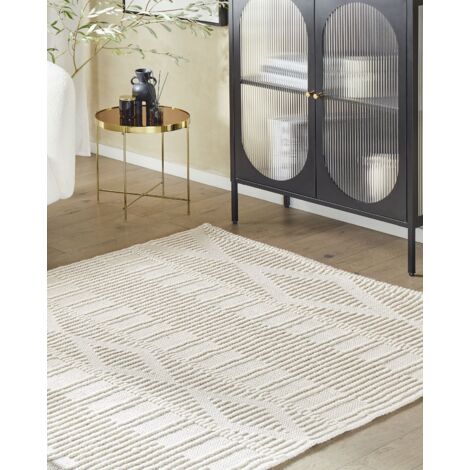 Tapis Laine Séjour Chambre Nuances de Gris Velours en Relief