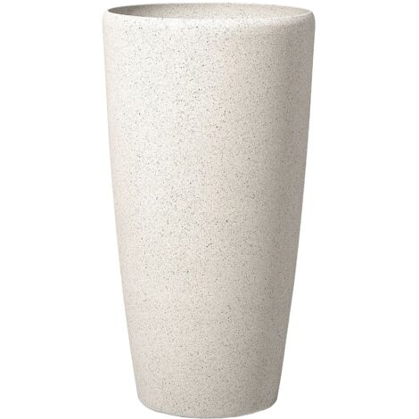 Beliani – Cache-pot rond 75 cm en pierre et polyrésine – Résistant aux UV – Prépercé pour drainage – Pour intérieur et extérieur