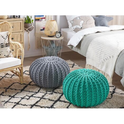 Pouf Rond En Coton Rose Avec Billes De Polystyrène - Assise Confortable, Décoration Bohème