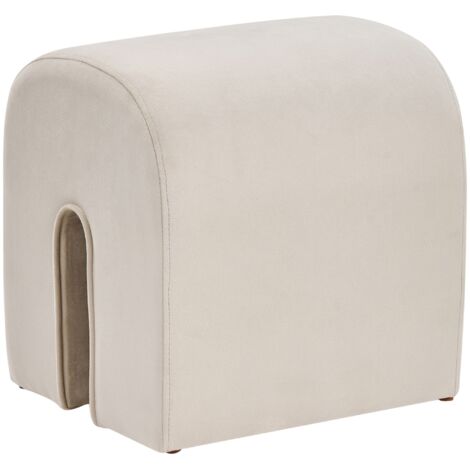 Ottoman Moderne en Forme de Pont en Velours Beige Rembourré 35 x 42 x 42 cm Modoc (1/5)