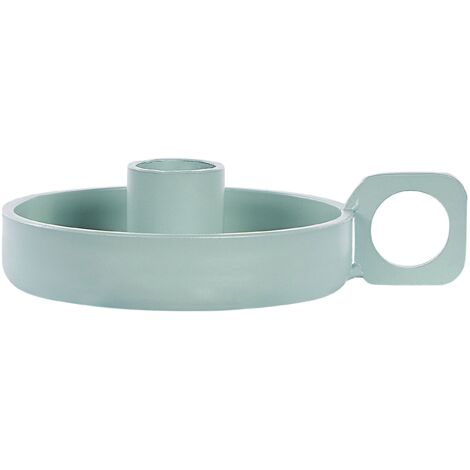 Bougeoir Design Classique Traditionnel Décoration en Métal Vert Menthe Chorio (1/5)