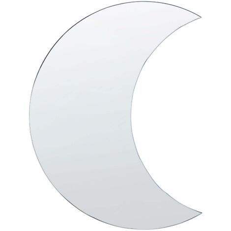 Autocollant Mural Miroir Forme Lune Argenté - Décor Chambre Enfant, Salon Ou Cuisine - Facile à Coller Et Retirer Sans Traces - Taille 30x30 Cm - 10