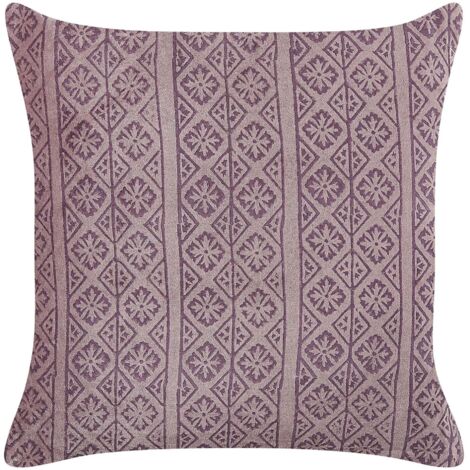 Coussin Décoratif en Velours Rose à Motif Géométrique Rétro 45 x 45 cm Silybum (1/5)
