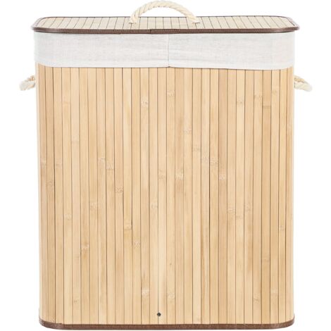 Panier Linge Avec Deux Compartiments 60 Cm En Bambou Marron Clair Kandy panier-linge-avec-deux-compartiments-60-cm-en-bambou-marron-clair-kandy