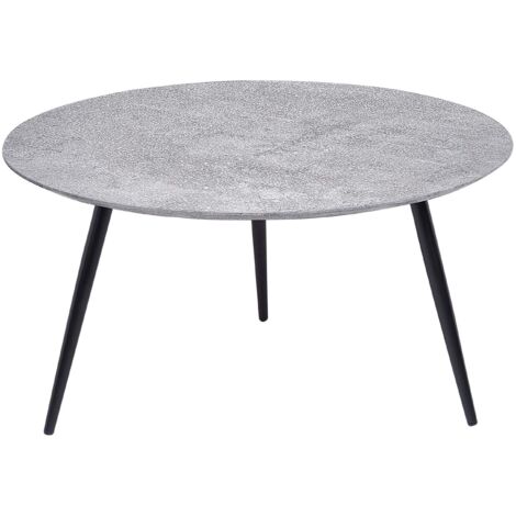 Table Basse Noire Effet Béton en MDF et Métal 79 cm sur Trépied pour Salon Effie (1/5)