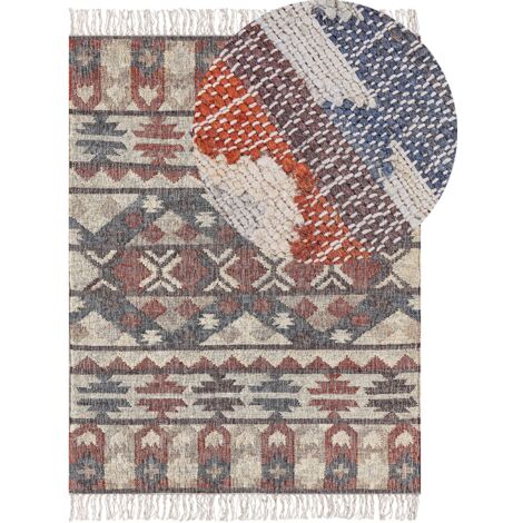 Tapis Multicolore en Jute 160 x 230 cm à Franges Fait à la Main Style Bohème Kalfa (1/5)