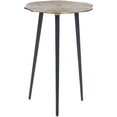 Table D'appoint Beliani PALASI, Manguier Doré Et Noir, Plateau Ajouré