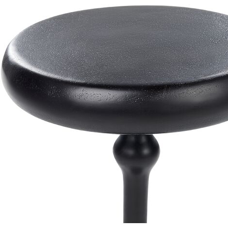 Plateau rond avec bords en métal noir D35cm