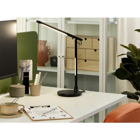 WE - lampe de bureau sans fil - rechargeable - écran LCD - noir Pas Cher