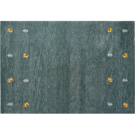 Tapis Touffeté à La Main En Laine 100% - Motif Peau De Tigre Vert, 8x5 Pieds, Fabrication Inde
