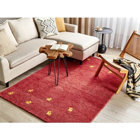 Tapis motif rayures rouge 100 x 200 cm