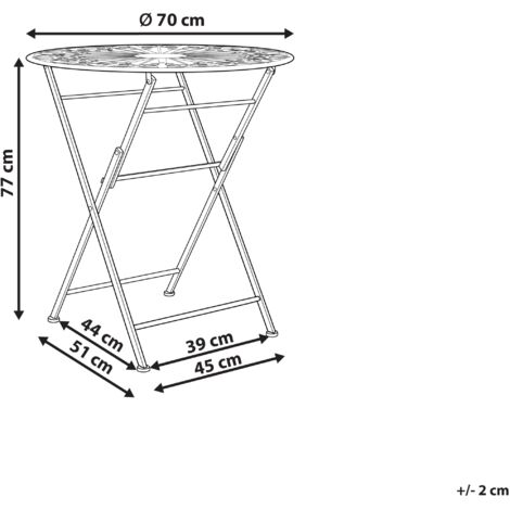 Salon De Jardin Bistrot Table Ronde Et 4 Chaises Pliantes Blanc Cassé Pour Terrasse Ou Balcon Au Style Traditionnel Et Provençal Beliani - Gamm Vert