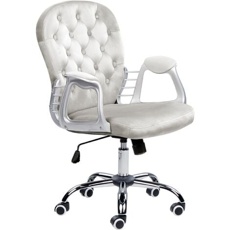 Chaise de bureau moderne, chaise coquille ergonomique, fauteuil de bureau  mignonne en velours , siège roulante pivotante à dossier bas réglable, pour  salon, salle d'etude, tan - Conforama