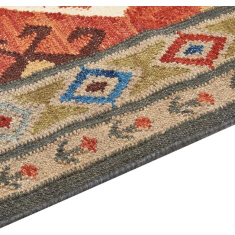 Tapis kilim en laine multicolore 200 x 300 cm KAGHSI
