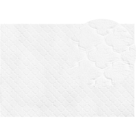 Tapis Blanc en Polyester 160 x 230 cm Moelleux Fausse Fourrure de