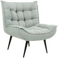 Fauteuil Moderne Design Sans Accoudoirs en Tissu Polyester Vert Menthe Alvesta
