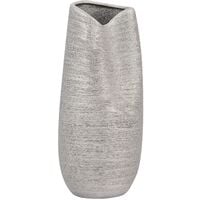Vase Décoratif de Forme Abstraite fabriqué en Grès Argenté 32 cm de Hauteur au Style Moderne et Contemporain