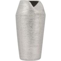 Vase Décoratif de Forme Abstraite fabriqué en Grès Argenté 33 cm de Hauteur au Style Contemporain