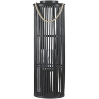 Lanterne Décorative Boho en Bois de Saule Noir 80 cm de Hauteur pour Intérieur et Extérieur au Style Bohème et Rustique Beliani