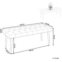 Banquette Bout De Lit Beliani En Cuir PU Blanc Avec Pieds Métalliques Noirs - Style Minimaliste
