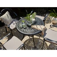 Table ronde de jardin ⌀ 90 cm en aluminium noir ANCONA - Noir