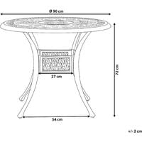 Table ronde de jardin ⌀ 90 cm en aluminium noir ANCONA - Noir