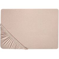 Drap-housse avec Bords Élastiques 140 x 200 cm en Coton Beige Pour Chambre Style Moderne Beliani