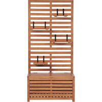 Etagère de jardin en bois d'acacia avec banc MATINO 