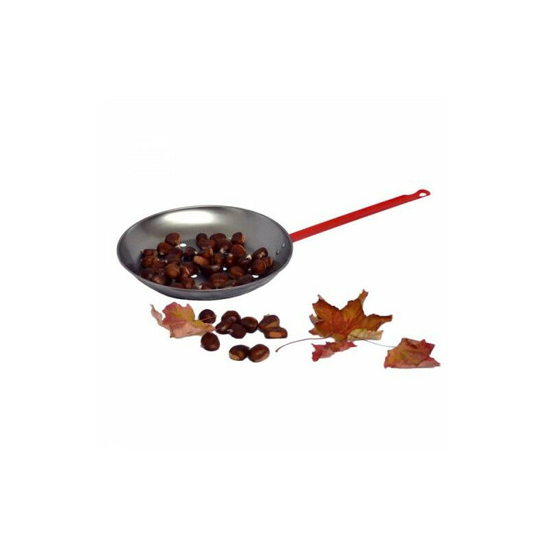 Poêle à Marrons Et Châtaignes En Acier Carbone 27 Cm - Kitchen Craft - Pour Plaques De Cuisson, Légumes, Poissons - Lavage Main