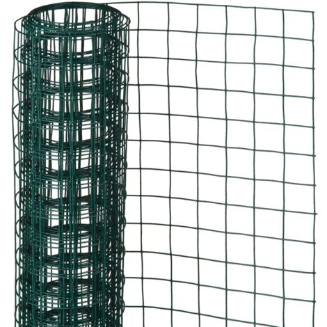Nature – Grillage rigide carré 1 x 5 m 25 mm en acier revêtu – Résistant aux UV – Pour enclos animaux et délimitations jardin (1/4)