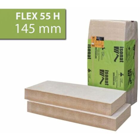 Panneau d'isolation ISONAT FLEX 55 145mm – Fibre de bois 580x1220mm – Isolation thermique et phonique – Pack de 2,83 m² – Buitex - FLEX55