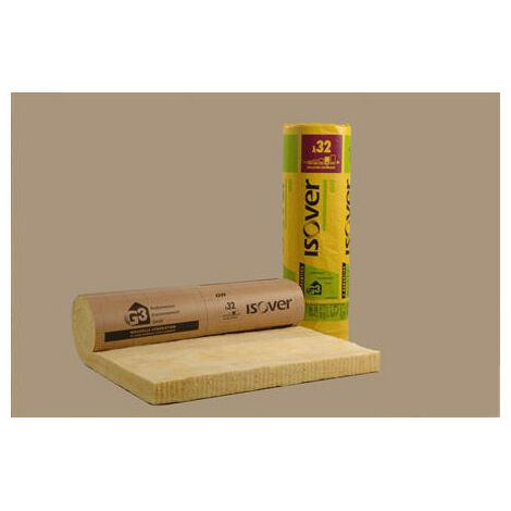 Isover – Panneau semi-rigide en laine de verre 160mm – Revêtement kraft – 1,2m x 2,7m – Isolation thermique murs et plafonds – Surface 3,24 m²
