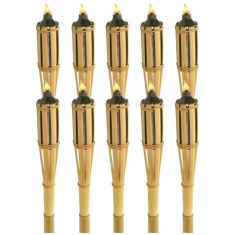 Torches à huile en bambou 120 cm - Lot de 10 (1/4)