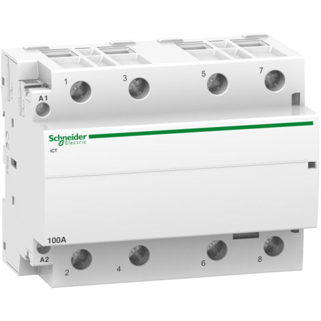 Schneider Electric – Contacteur 100A 4NO 220...240VCA 50Hz – Pour contrôle de moteurs – Montage sur rail DIN – Certifié Green Premium