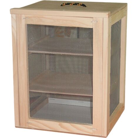 Outils Et Nature – Garde-manger en hêtre grillagé – Protection contre insectes – Circulation d'air optimale – 2 clayettes amovibles – Dimensions 25x22x19cm