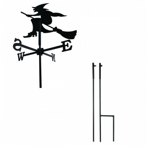 Girouette Sorcière petit modèle + Mât à planter (1/2)