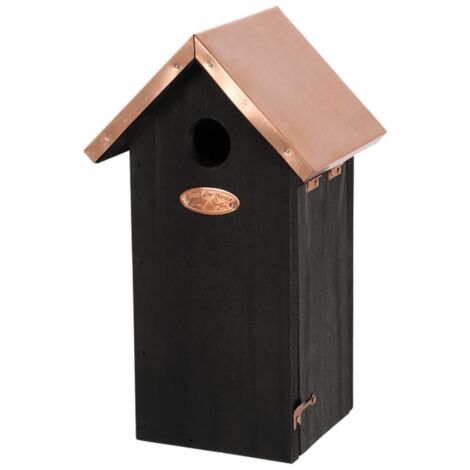 Nichoir à oiseaux en pin et cuivre Mésange charbonnière (1/5)