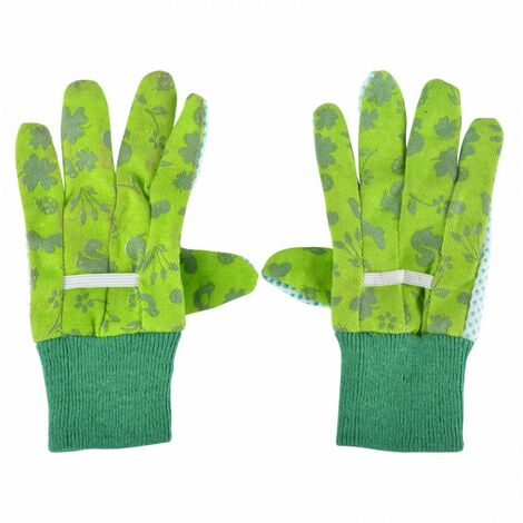 Outils Et Nature – Gants de jardinage enfants 6/10 ans – 100% coton et polyester – Protection contre coupures – Design coloré et attractif