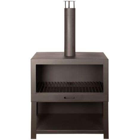 Chauffe-terrasse + range bois noir L